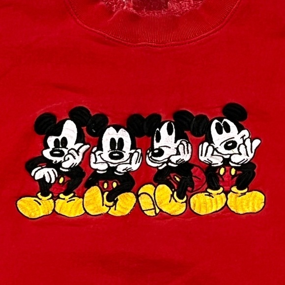 Mickey Mouse Vintage Cartoon Disney World Stitched Crewneck 1990s Sweatshirt - Picture 2 of 5